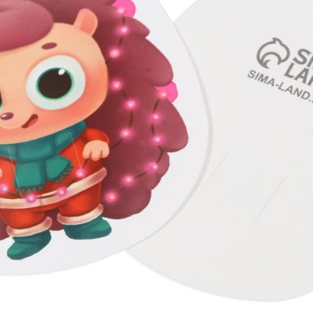 Postcard for the candy "Happy New Year" Hedgehog, 7 x 6 cm, New Year-1