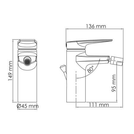 Wasserkraft Lopau 3206 bideter, single -leaf, bottom valve, brass, chrome-5