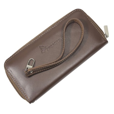 Women's wallet, size 10.6x20 cm, n/k, brown safyan/brown light Safyan