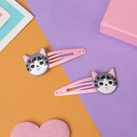 Invisibility for hair "Abel" (set 2 pcs) Gray cat, 5 cm