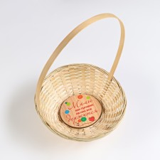 Корзина плетёная, бамбук, "Любимой маме", 19,5х5 см