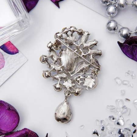 Brooch "Empress" radiance, rainbow color in silver-1