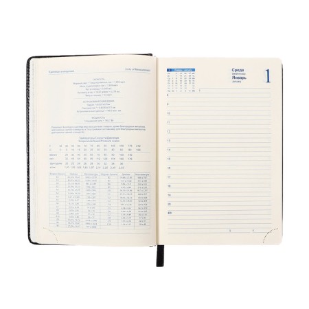 Dated diary 2024, A5, 168 sheets in the ruler, the leatherette "Nebraska", gold cut, black-10