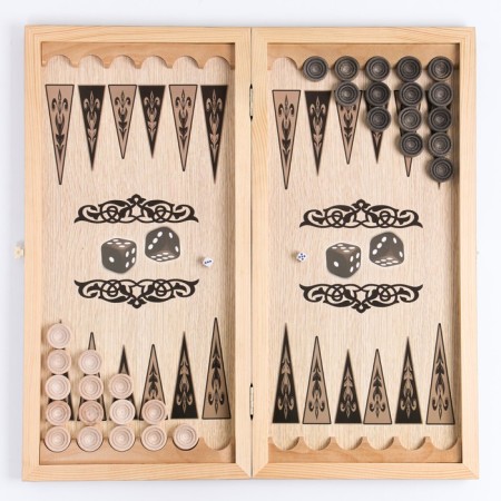 NARDS "Panther", wooden board 50 x 50 cm, with a field for playing checkers-3