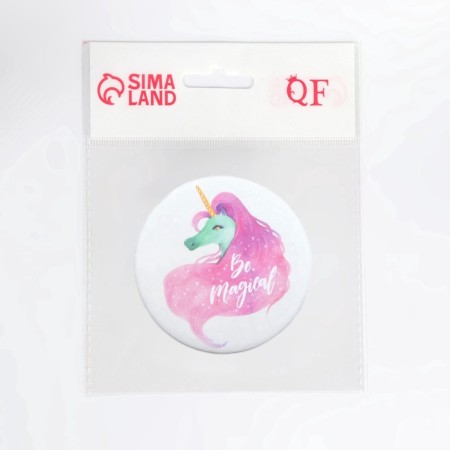 Folding mirror "unicorns", d = 7.5 cm, white/pink color-4