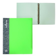 Folder on 4 rings A4, Calligrata, 25 mm, 700 μm, inner pocket, pocket for a spine, light green