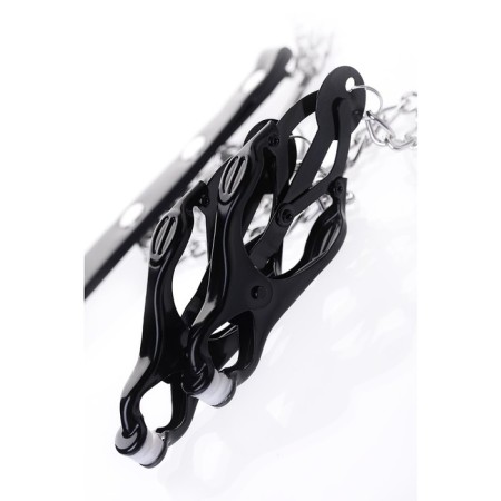 Clamps for nipples with a ring for a penis, Toyfa Metal, black-silver color-2