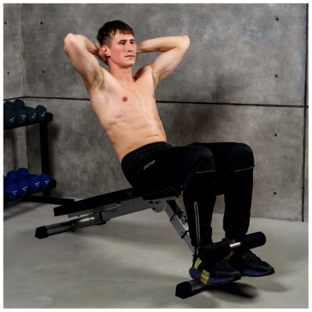 The bench is powerful, folding, with adjustable inclination-9