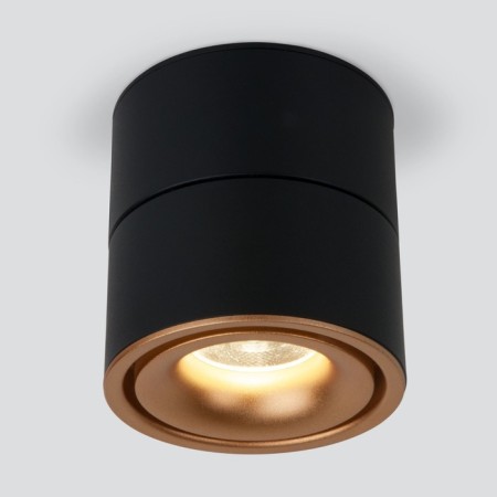 Ceiling accent light (SPOT) ELEKTROSTANDARD, KLIPS LED 15 W, 100x100x106 mm, IP20, black matte/gold color-1