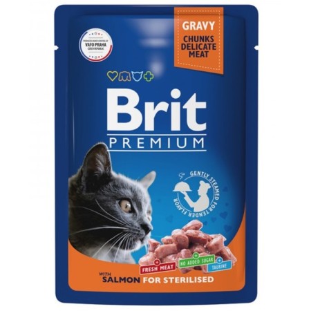 Wet Brit Premium food for sterilized cats, salmon in sauce, spider, 85 g