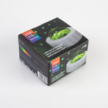 Light device "Mini Disko-Shar" 8 cm, automatic color change, glow RGB, 5 V-13