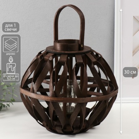 Summary tree for 1 candle "loops" dark brown 10x34x30 cm