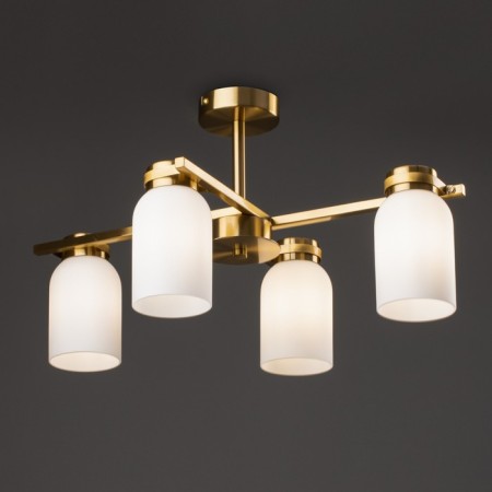 Suspended lamp Freya Fr5446PL-04BS1 Kamelia, 550x400x290 mm, E14, 4x40W, brass color-1