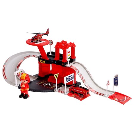 Parking "Fire Station", with a metal machine and helicopter-1