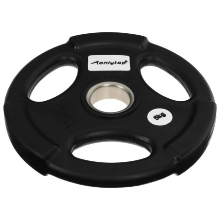 Olympic ONLYTOP disk, rubberized, with triple grip, 5 kg, d = 50 mm-2