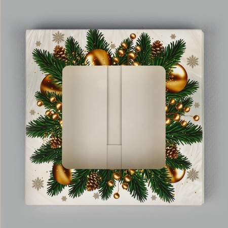Gold chocolate box, with a window, 10.2 x 1.4 x 10.2 cm, New Year-1