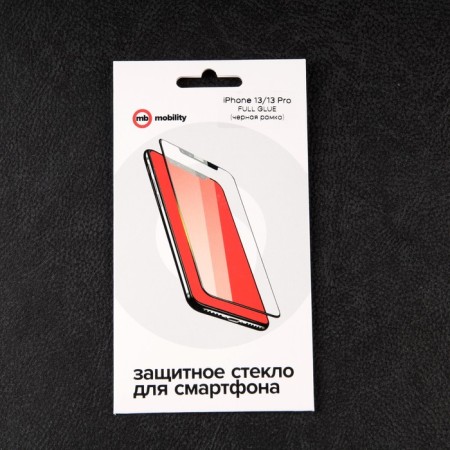 Protective glass Mobility, for iPhone 13/13 Pro, full glue, black-2