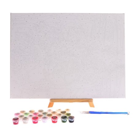 Picture on numbers on a canvas with a subframe "Bouquet in a glass vase", 40x30 cm-4