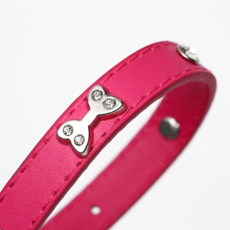 The collar "Bows and Rhinas", 38 x 1.5 cm, Osh 27-33, pink-4
