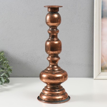 Summary Metal for 1 candle "Hermeta" aged bronze 13.5x13.5x36.5 cm-1