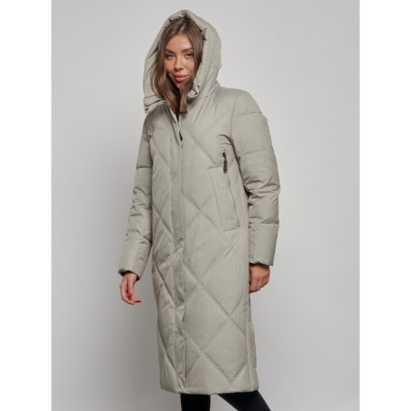 Coat insulated winter female, size 42, green color-5