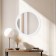 Circle mirror, wall, white baguette, 50x50 cm