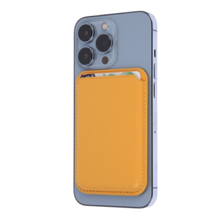 Cardholder for phone, leather, magsafe, orange