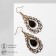 Earrings "openwork" drop, black color in black gold