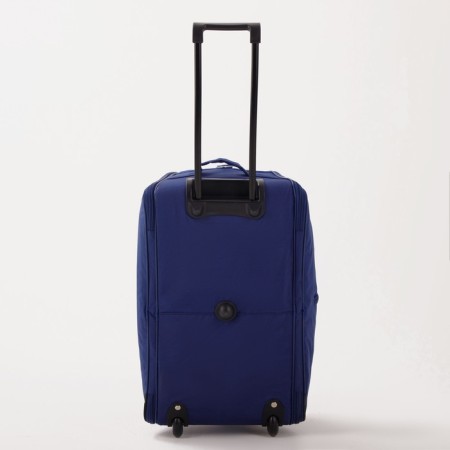 Road bag on wheels, 2 lightning departments, 2 outer pockets, long belt, blue color-2