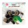 Screw eyes with plugs, "sparkles" set 10 pcs, size 1 pcs: 3 cm, green color
