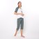 Women's set "Wake Up" (T-shirt/Bridges), the color is gray-green, size 58