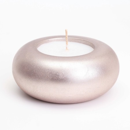 Candle "Complete. Marble" in the candlestick of gypsum large, 11x5cm, champagne-1