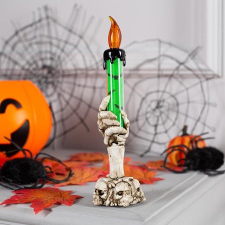 LED figure "green candle" 6 × 16 × 6 cm, plastic, batteries AG13x3, glow warm white-1