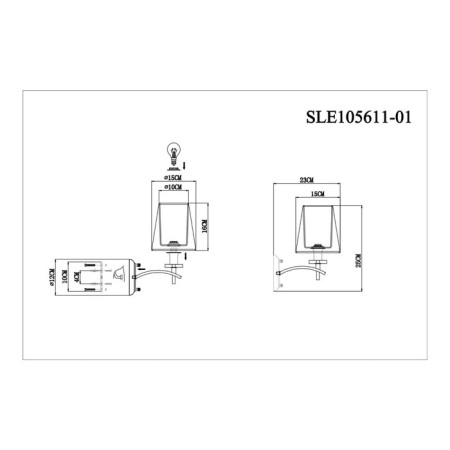 Wall lamp EVOLUCE. Sle105611-01. Permone. 1x40 watts, E14, 14x29 cm, color chromium-6