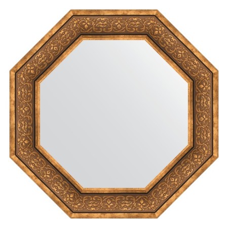 Mirror in the baguette frame, bronze monogram 101 mm, 69.4x69.4 cm
