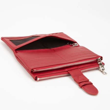 Women's wallet on a magnet, burgundy color-3