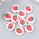 Decor for creativity plastic "Strawberry on a flower" 2x2 cm