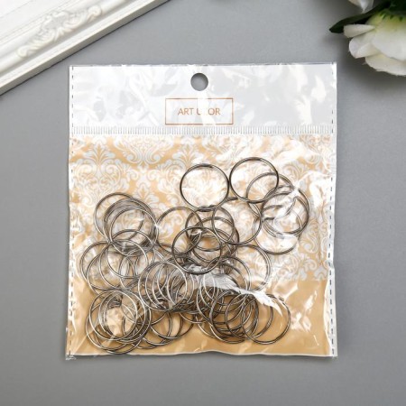 Connecting ring metal silver 2.2x2.2 cm set 50 pcs-2