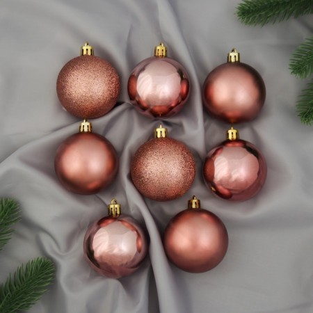 Set of balls plastic D-6 cm, 8 pcs "Tender glamor"