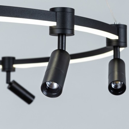 Suspended chandelier Arte Lamp Ring A2186SP-1BK, LED, 75 W, 80x80x120 cm, 6000 lm, remote control, black-1