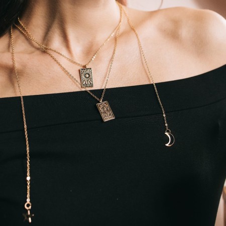 Pendant "Crescent and Star", color gold, 61 cm-2
