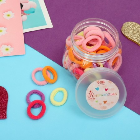 Hair elastic band "Polesh" (set 50 pcs) Tenderness, 2 cm, mix