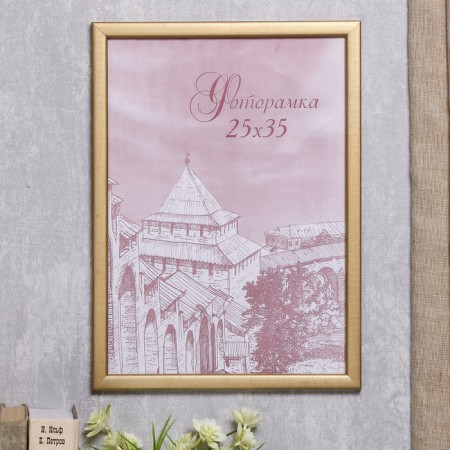 Photo frame pine c19 gold 25x35 cm (plastic screen)