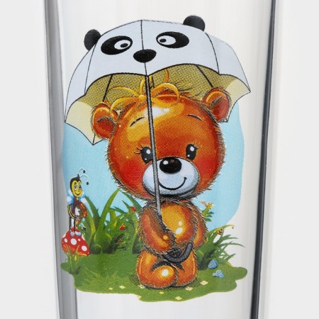A set of glasses "Funny animals", glass, 230 ml, Mix drawing-4