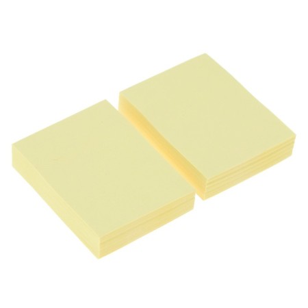 Set 2 blocks with a sticky edge of 38 mm x 51 mm, 100 sheets, x 2 pieces, pastel, yellow