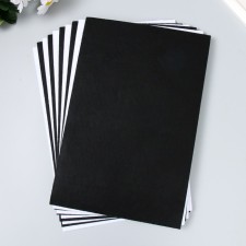 A set of adhesive felt 20x30 cm, soft, 1.8 mm, 10 sheets, white, black