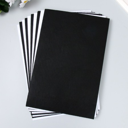A set of adhesive felt 20x30 cm, soft, 1.8 mm, 10 sheets, white, black