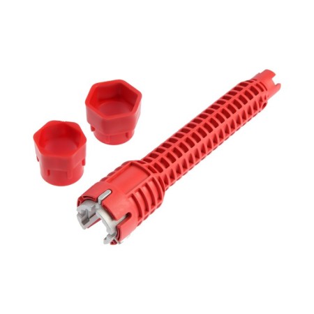 Plumbing key 8 in 1 tundra, inserts 21-40 mm, housing 28 and 52 mm, extractor, 250 mm