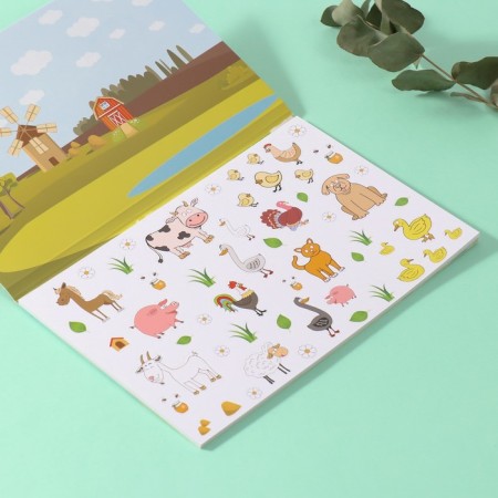 Stickers in the book "Animals" + 5 backgrounds 20.7x14.2 cm-4