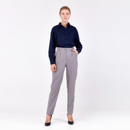 Women's pants Minaku: classic color gray, river 52